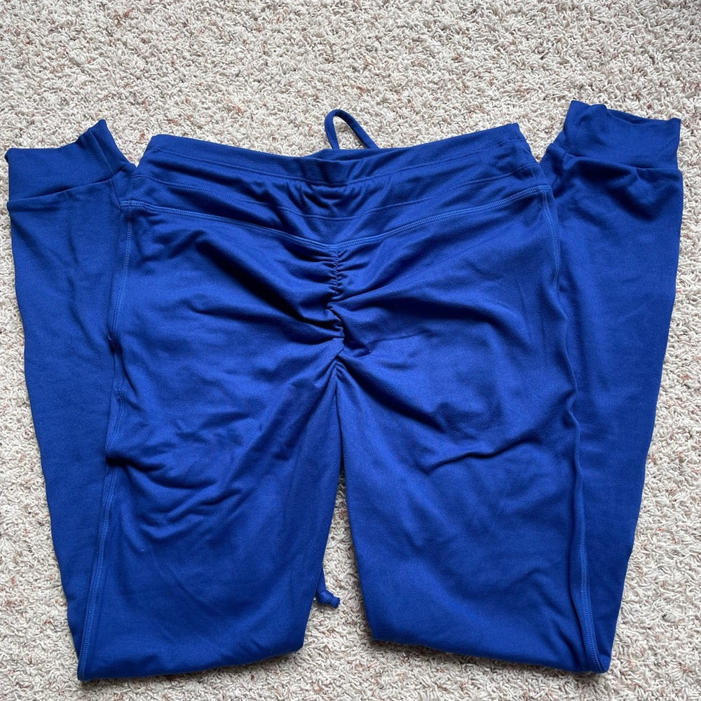 Ruched Royal Blue Athletic Joggers for Women
